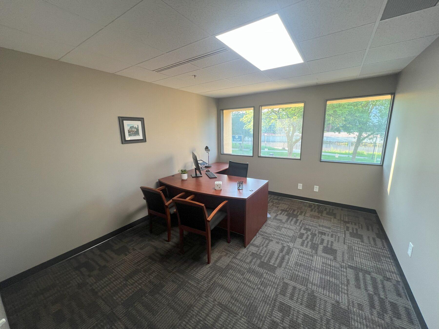 Office #7 — window office at The Hub on 3rd with natural light. Placeholder photo; real photos coming soon.