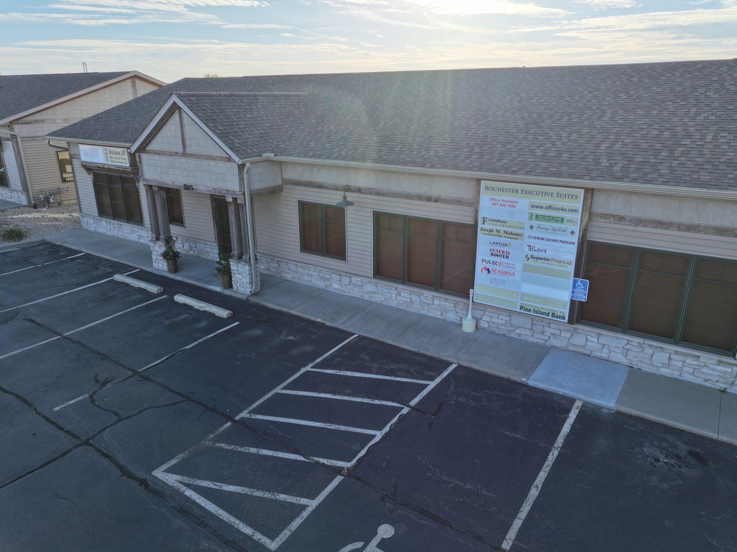 Alternate aerial view of Rochester Executive Suites